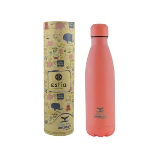 01-TRAVEL-FLASK-SAVE-THE-AEGEAN-500ml-CORAL-PASTEL