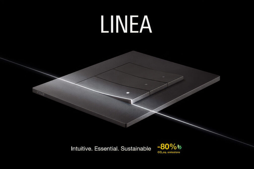 Διακόπτης Vimar Linea με απόλυτα επίπεδο σχεδιασμό και ευθυγραμμισμένα πλήκτρα